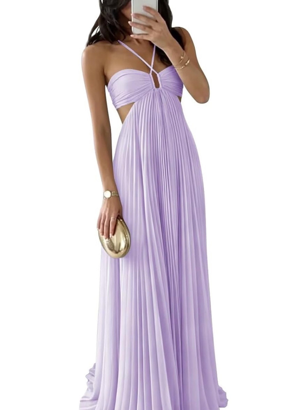 Purple Chiffon Maxi Dress